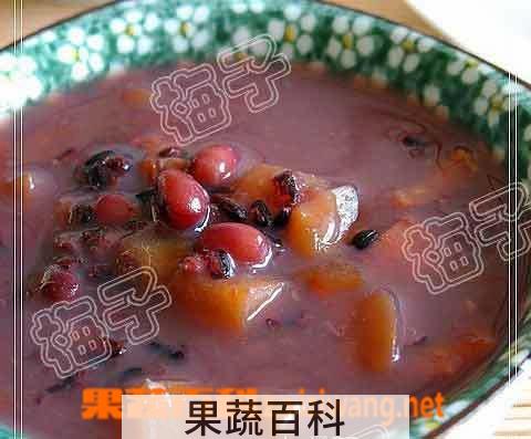 果蔬百科柿饼红薯黑米粥