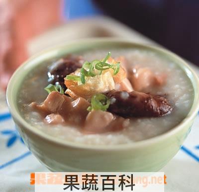 果蔬百科香菇鸡球粥