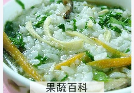 果蔬百科香菇鸡丝泡饭粥
