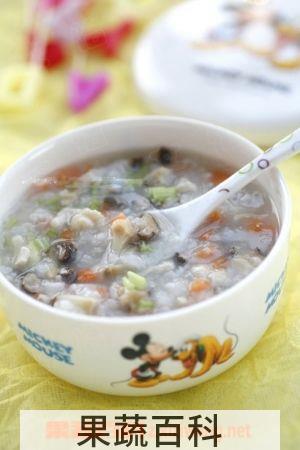 果蔬百科香菇鸡茸蔬菜粥