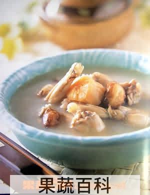 果蔬百科干贝田鸡粥