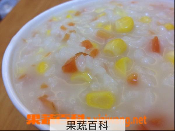 果蔬百科胡萝卜玉米粥