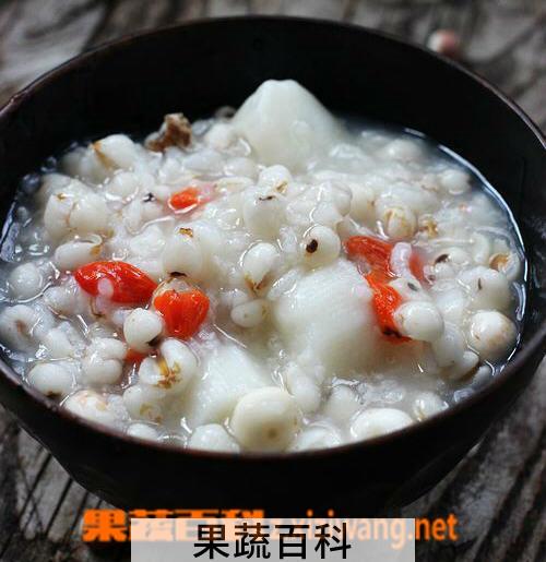 果蔬百科山药薏米芡实粥
