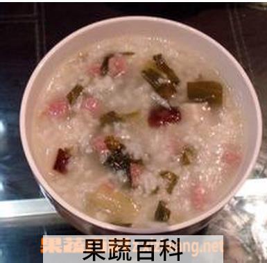 果蔬百科青菜咸肉粥