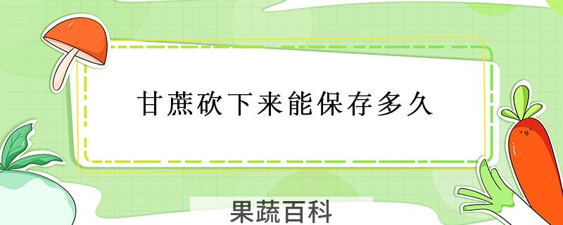 甘蔗砍下来能保存多久