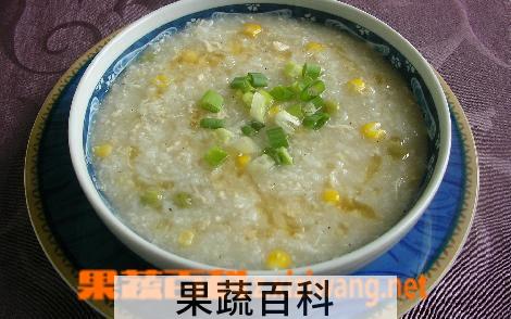 果蔬百科鸡蓉玉米粥