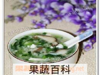 果蔬百科香菇蛋白小白菜粥
