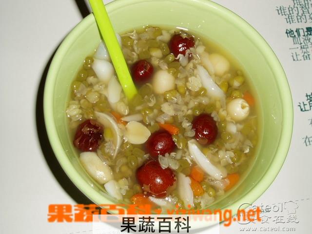 果蔬百科莲子百合绿豆粥的做法