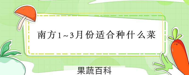 南方1~3月份适合种什么菜