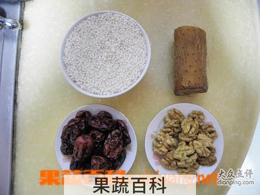 果蔬百科山药红枣糯米粥