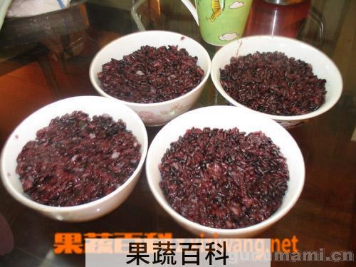 果蔬百科血糯米黑米粥