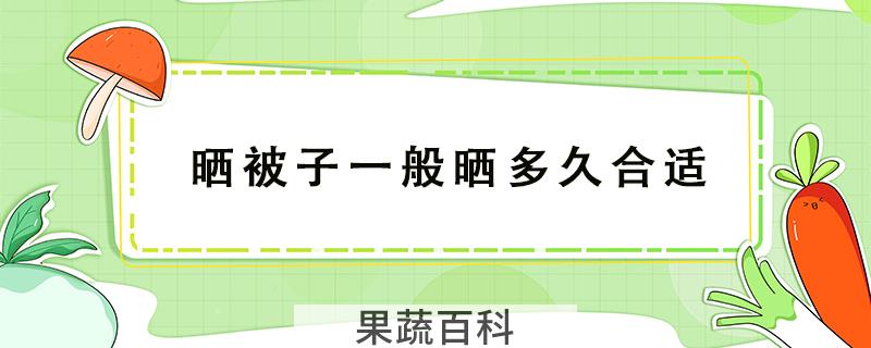晒被子一般晒多久合适