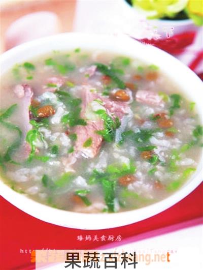 果蔬百科排骨绿豆青菜粥的做法