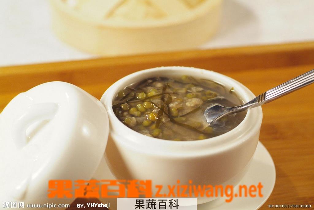 果蔬百科绿豆海带粥的做法