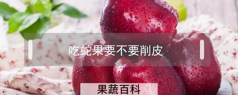 吃蛇果要不要削皮