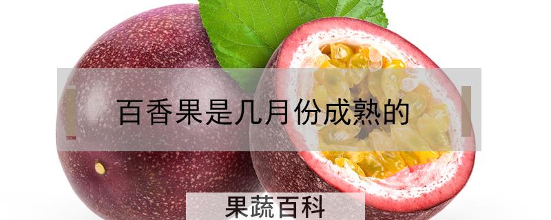 百香果是几月份成熟的