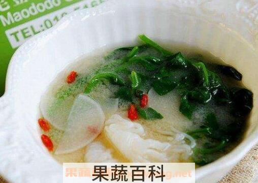 白萝卜菠菜汤的作用与功效