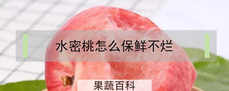 水密桃怎么保鲜不烂
