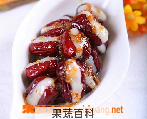 果蔬百科糯米酿红枣的做法大全