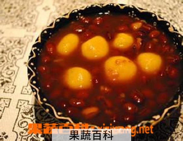 果蔬百科薯圆红豆汤的做法