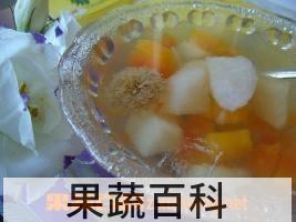 果蔬百科冰糖木瓜雪梨菊花饮
