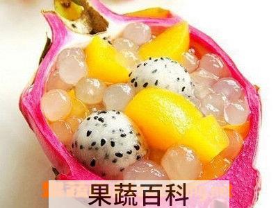 果蔬百科火龙果黄桃西米露